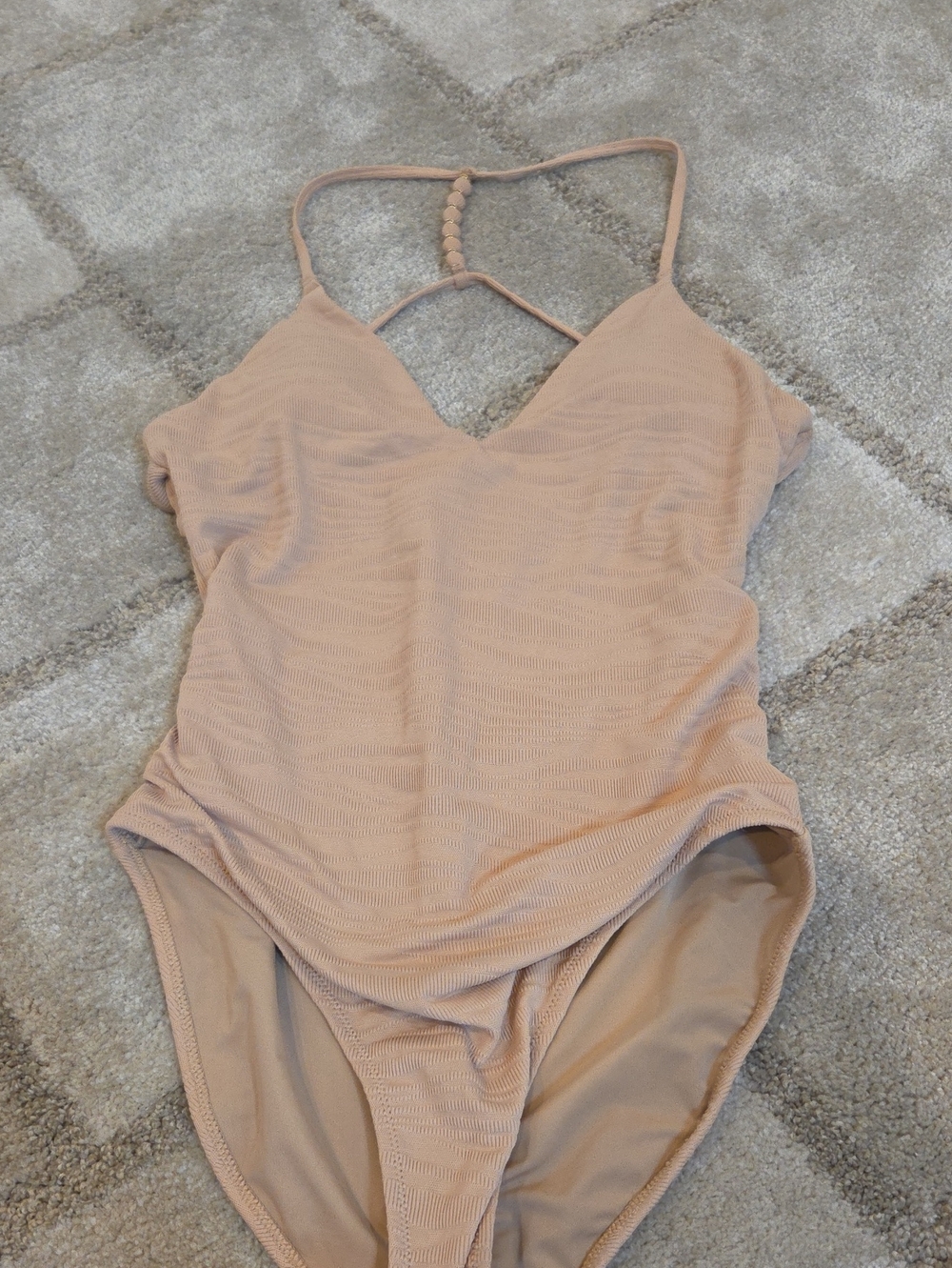 AERIE One-Piece Swimsuit in Nude Tan